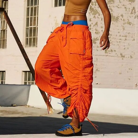 #33 NWT Free People In The Wildflowers Pants in Blood Orange - Picture 1 of 7